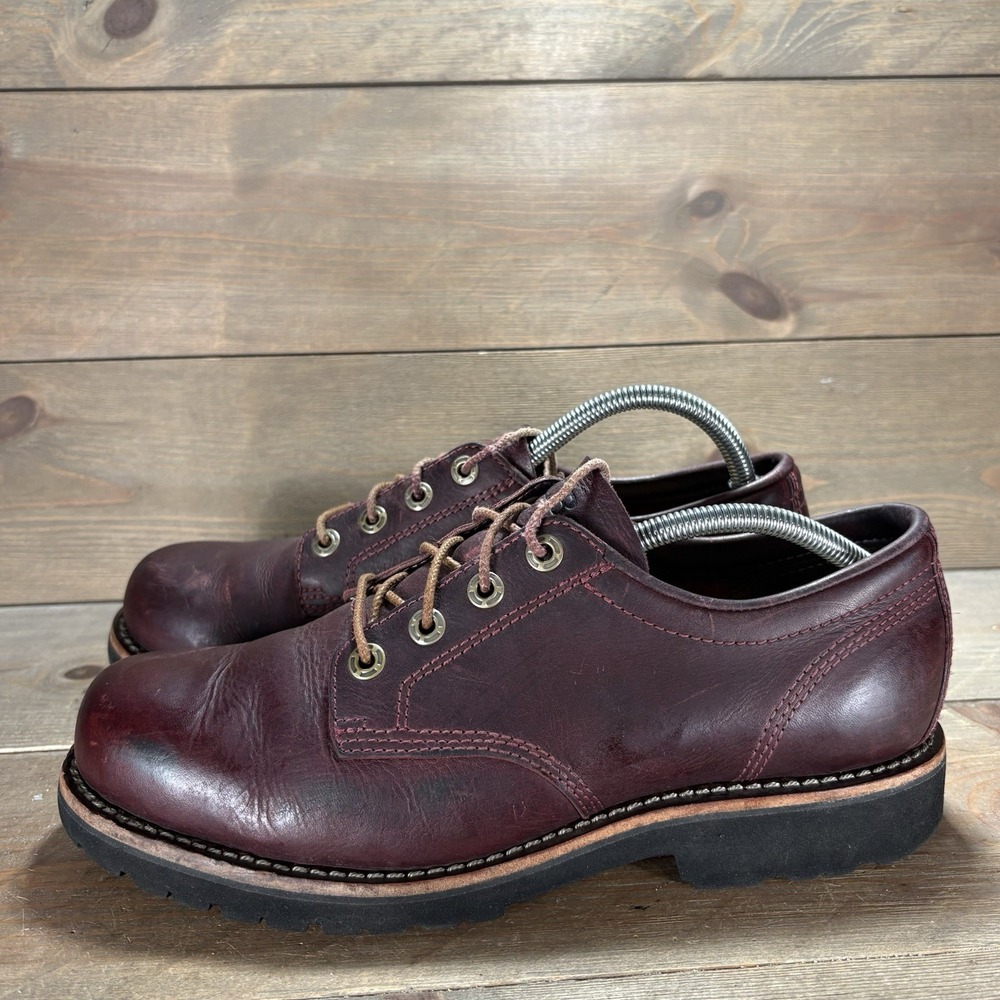 ll bean katahdin iron works mens size 8 shoes red leather work oxfords